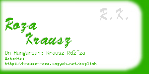 roza krausz business card